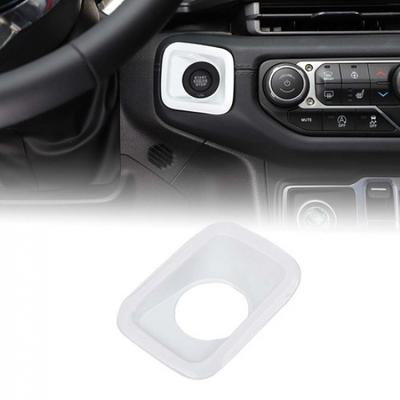 Console Engine One-Click Start Button Cover For Jeep Wrangler JL JT 2024+ White