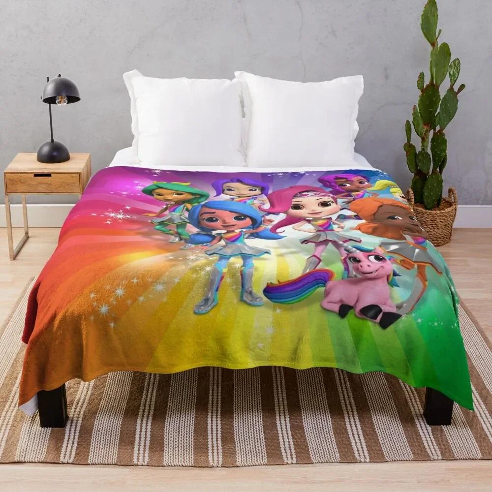 Monika Chen Unisex White Rainbow Rangers Throw Blanket Beach Blankets And Throws Blankets