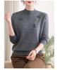New Women's Winter Knitwear: Stylish High-Neck Wool Sweater for Middle-Aged and Elderly Moms.