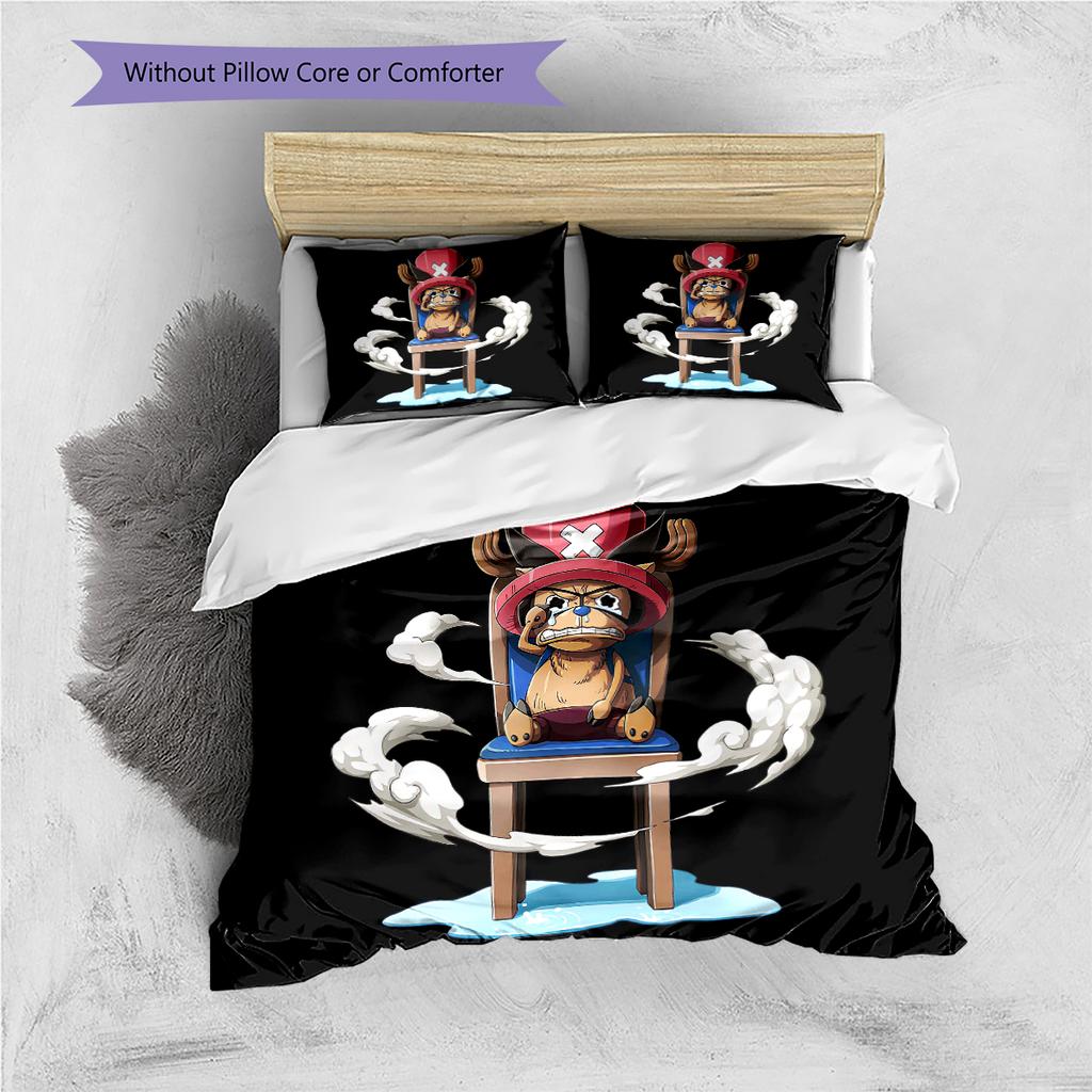 Cartoon Pattern Bedding Quilt Set Quilt Cover Pillowcase Home Decoration Birthday Gift (1 * duvet cover + 2 * pillowcase, without core)