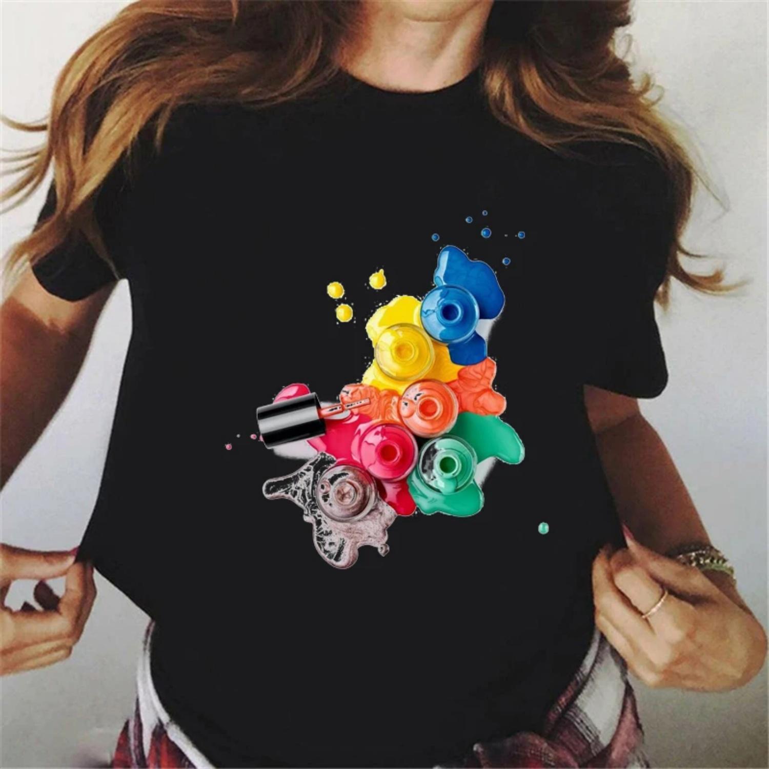 

Cute Nail Polish Black Tshirt Femme I Am Not Perfect Buy Nails Are Funny T Shirts 90s Graphic Tshirt Manicure Shop T-Shirt S чёрный
