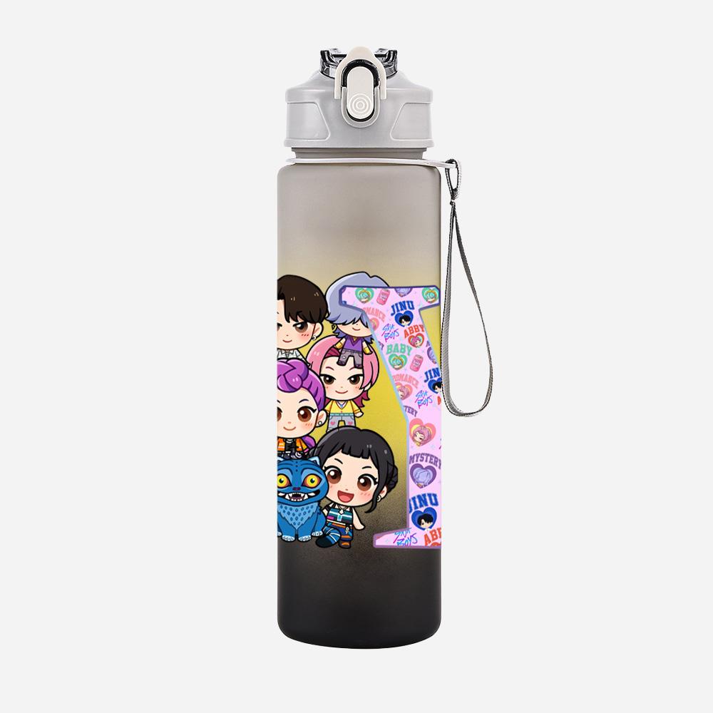 26 English Letter K-Pop Demon Hunters Printed Large Capacity Drinking Cup Portable Outdoor Sports Water Cup Children 750Ml Water Bottle Gift
