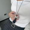 Natural Minimalist Design Zebra Tassel Long Pendant Necklaces For Women  Versatile Adjustable Sweater Chain Jewelry