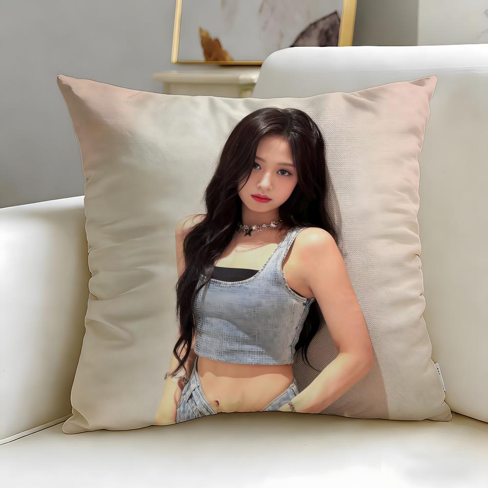 popular idol Ahyeon Cushion Cover Soft EasyWash Pillow Case Versatile for Couch Bed Travel and Office