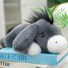 Lazy Lying Down Gray Donkey Plush Toy Soft Fluffy Cartoon Baby Donkey Pillow Cute Stuffed Animal Plushie For Girl Boy