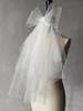 V302 White Double-Layer Bridal Veil with Bowknot and Comb for Weddings and Photo Shoots