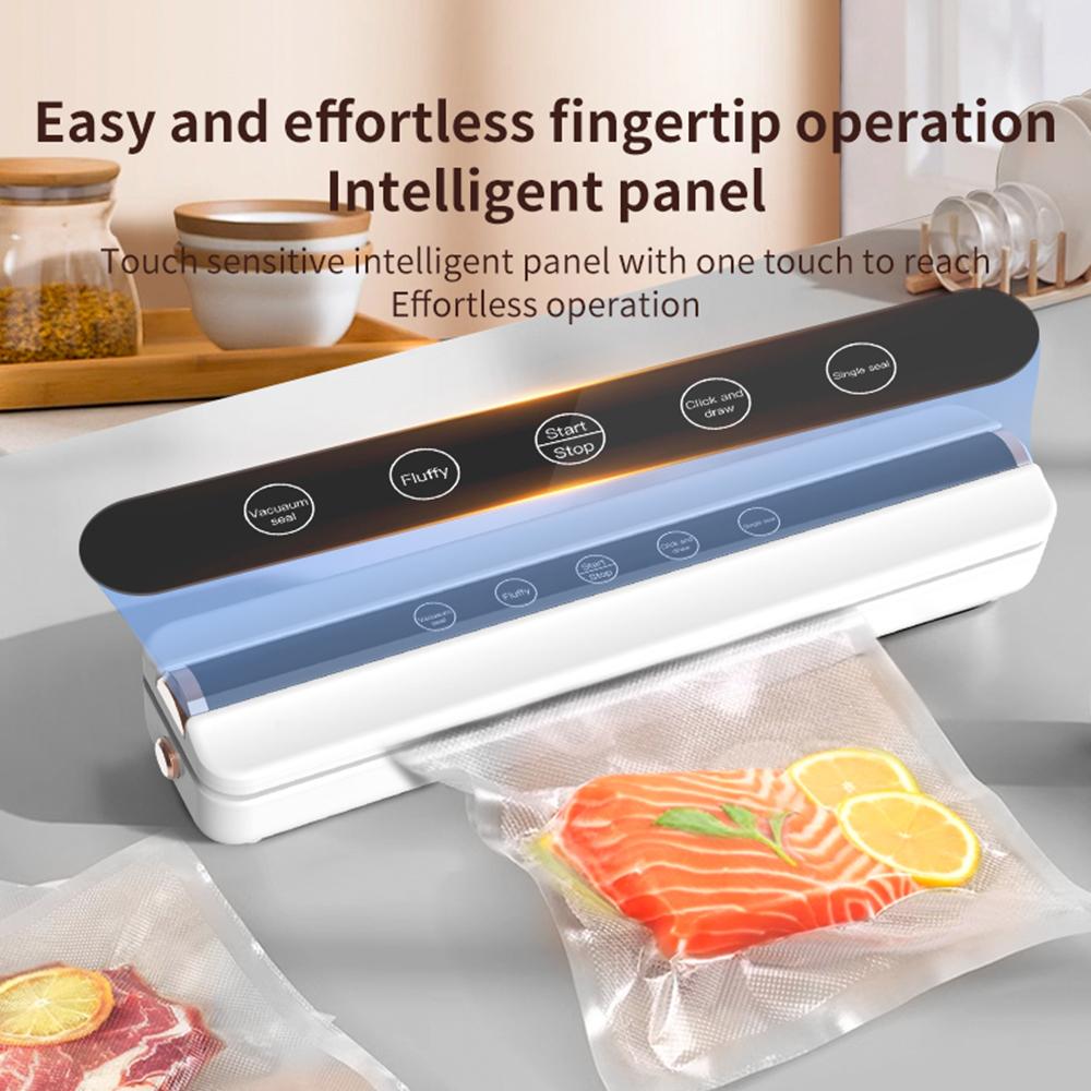 Automatic Air Sealing Food Vacuum Sealing Machine Home USB Wireless Wacuum Sealer 1500mAh 62KPa High-Suction Store Food Vacuum