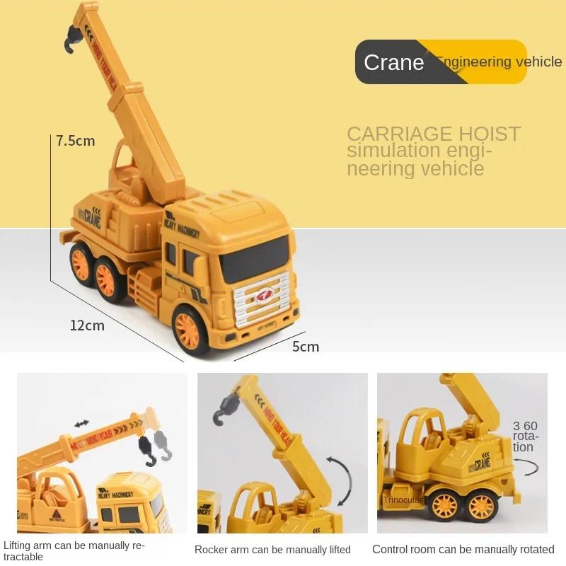 1Pc Diecast Car Engineering Model Excavator Crane Dump Truck Garbage Vehicle Classic City Construction Children Toy for Boy