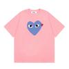 Japanese trendy brand heart-print short-sleeve T-shirt, unisex loose couple's summer casual daily versatile top