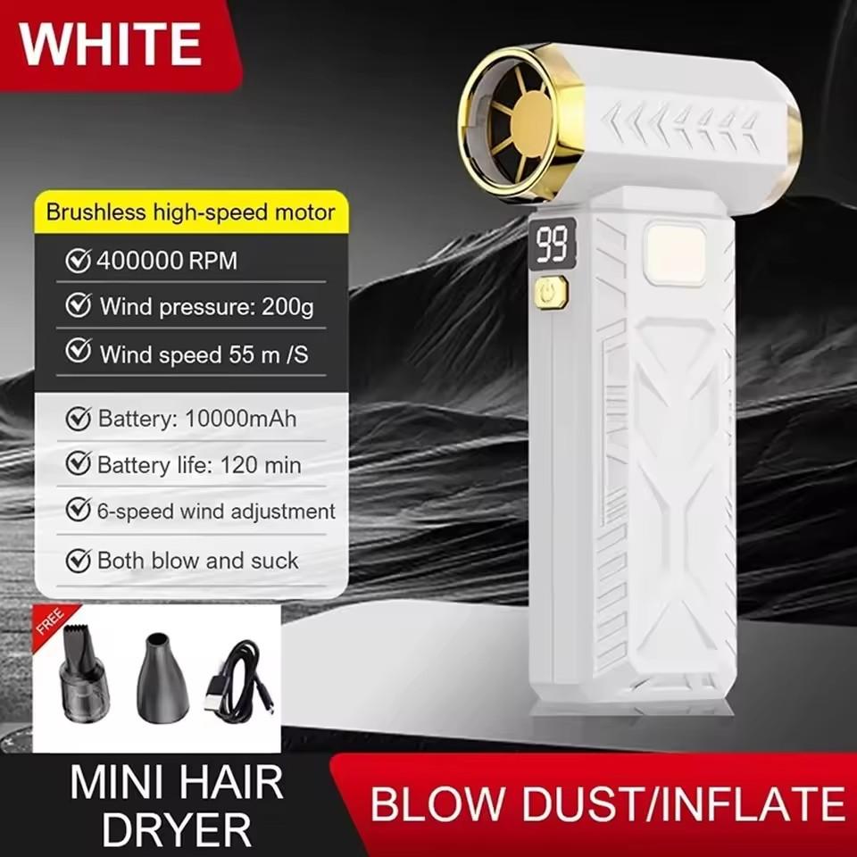 2026 New M18 Brushless Turbo Jet Fan Blower - 400000RPM High Power, 53m/s Strong Airflow Portable Dust Cleaner with Type-C Fast Charging