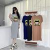 Women's Short Sleeve T-shirt Summer Large Size Medium Length Maternity Dress
