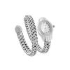 Fashion Women Snake Shape Quartz Watches Weave Design Steel Strap Luxury Rhinestone Dial Wristwatch Girls Clock Reloj Mujer