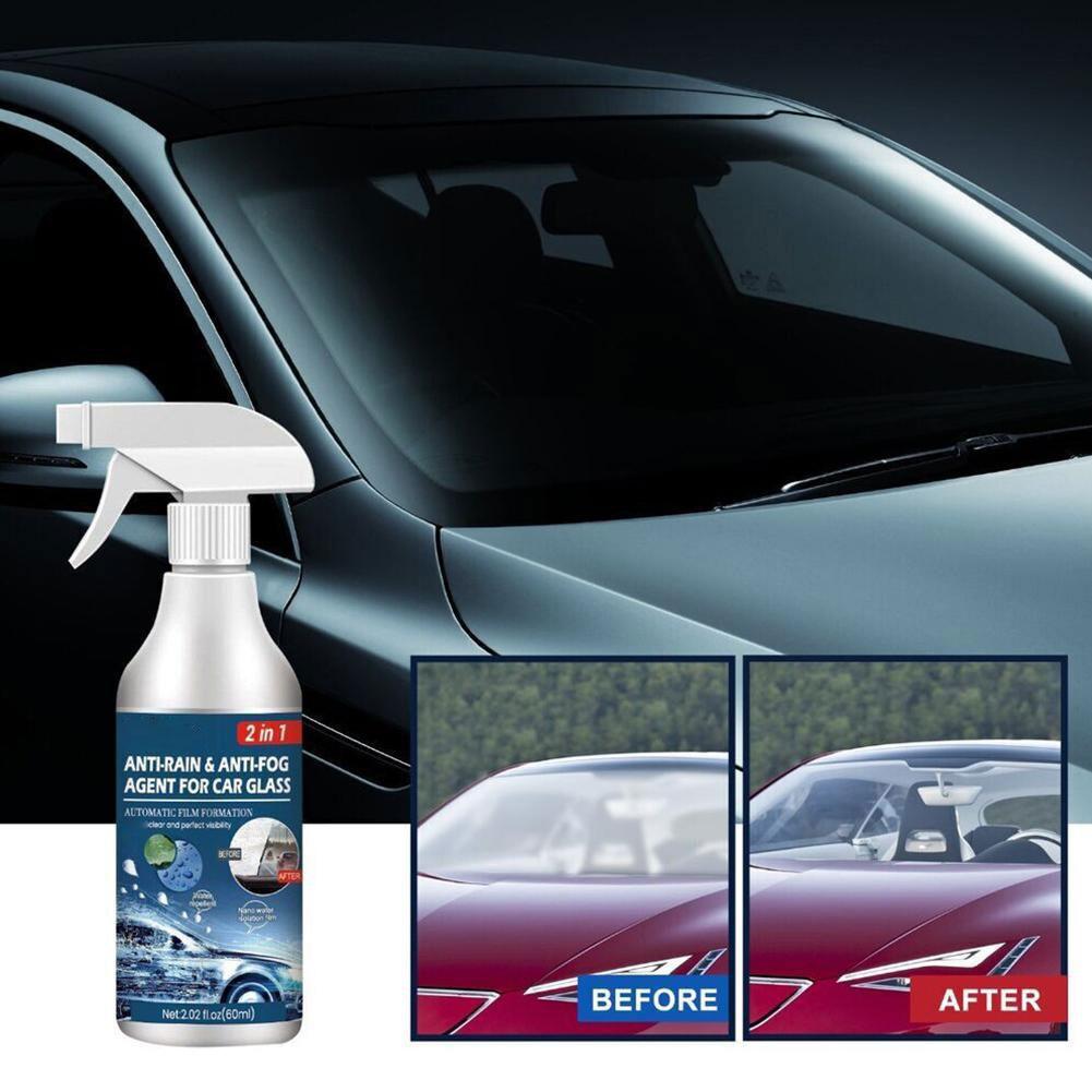 60ml Car Glass Waterproof Coating Agent, Auto Anti Fog Anti Rain Repellent Spray Nano Rain Remover For Windows G4F2