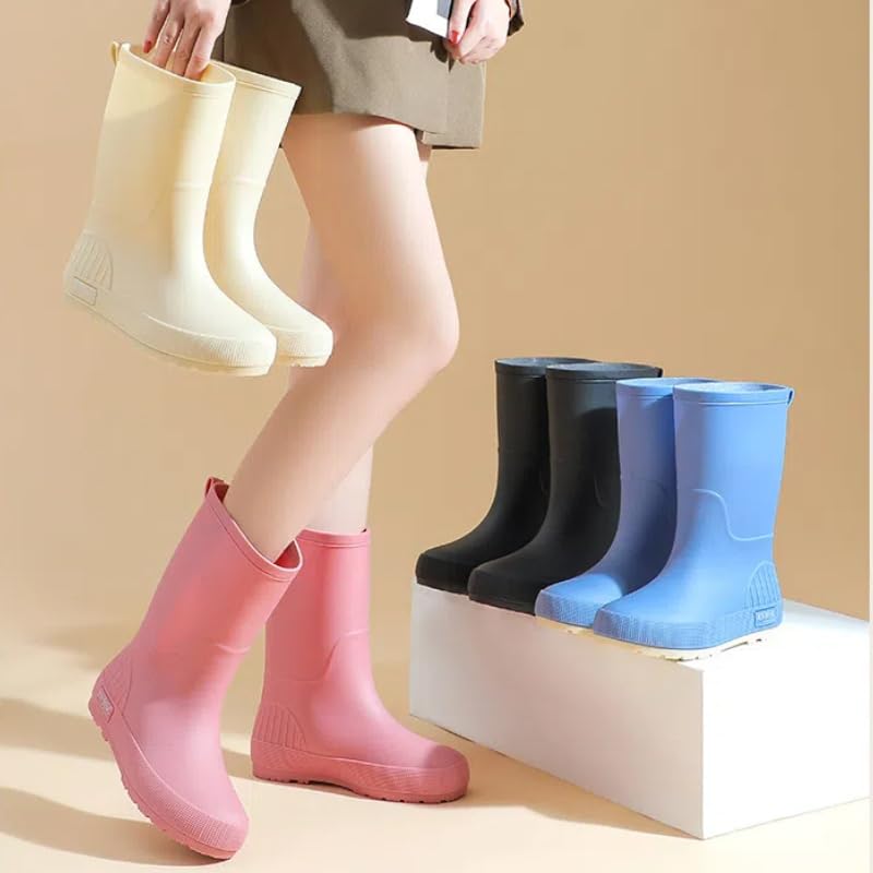 New Rain Easy To Easy To Perfect for Rainy Heavy Car and Outdoor [2025 Style] Women's Boots, Waterproof, Non-Slip, Wear, Clean, Season, Snow, Mud,