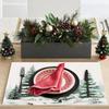 4/6pcs, Winter Wonderland Table Mats, Happy Holidays Pine Trees And Snowflakes Christmas Kitchen Dining Table Mats for Indoor An