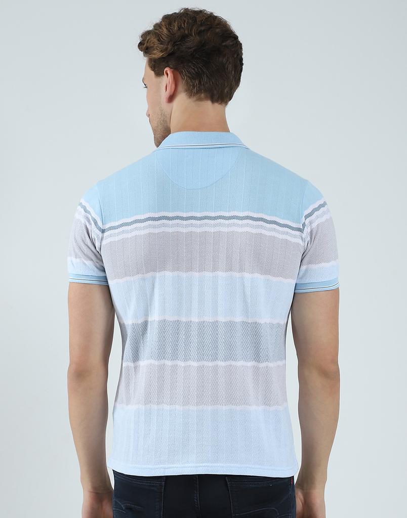 Monte Carlo Mens Striped Collar Neck T-Shirt