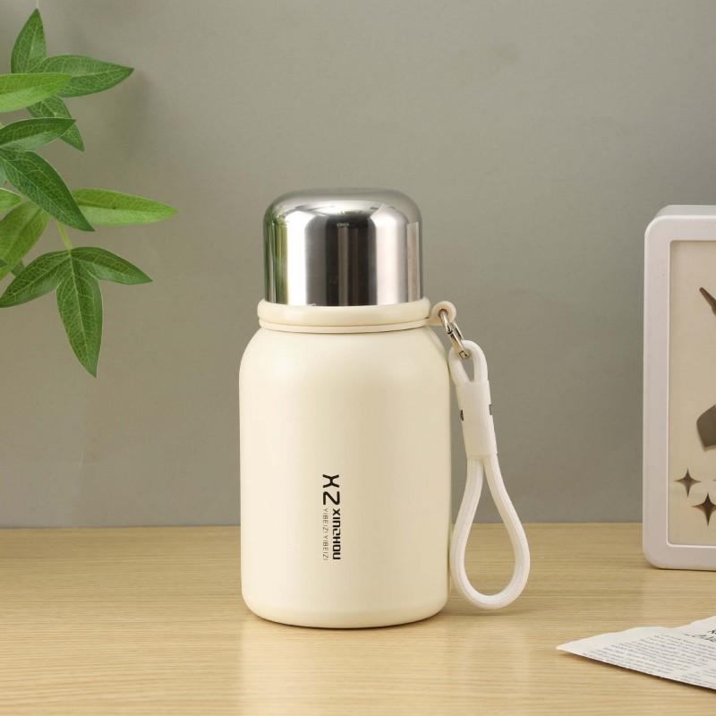 Stainless Steel Vacuum Insulated Travel Mug With Carry Rope 500ml Outdoor Hiking Camping Office Student Use