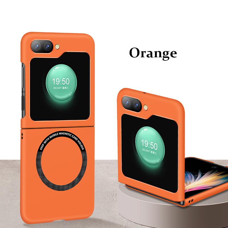 

Ультратонкий чехол на ощупь для Samsung Galaxy Z Flip 5 4 3 5G Flip 5 для Magsafe с беспроводной зарядкой Flip 4, защитный чехол Flip 3 For Samsung Z Flip5 оранжевый