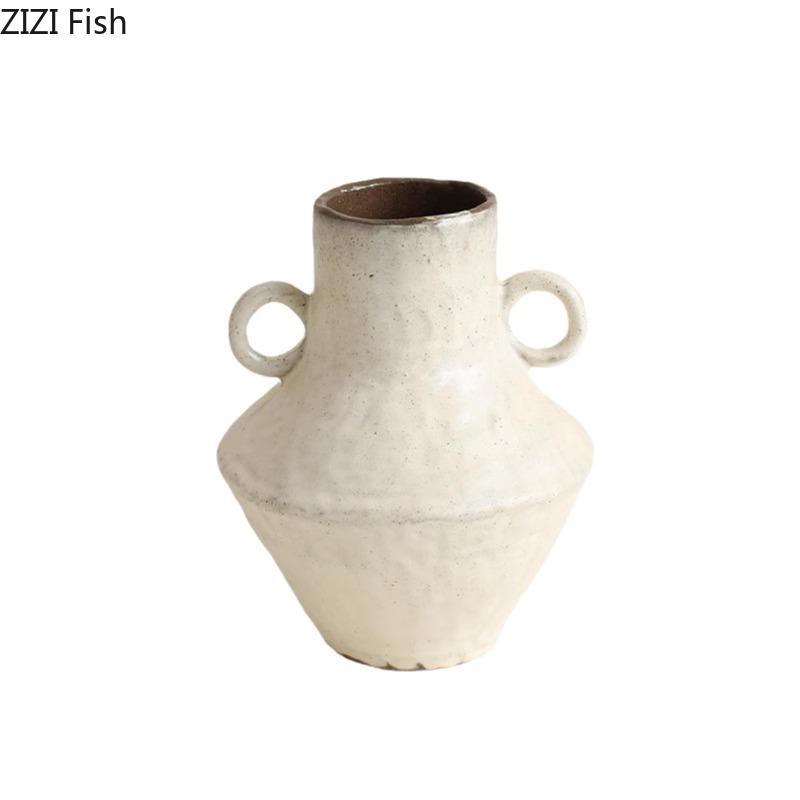 Keramikvase im Wabi-Sabi-Stil Tischdekoration Unvollkommene Ästhetik Blumenarrangement Retro Blumenvase Raum Ästhetische Dekoration