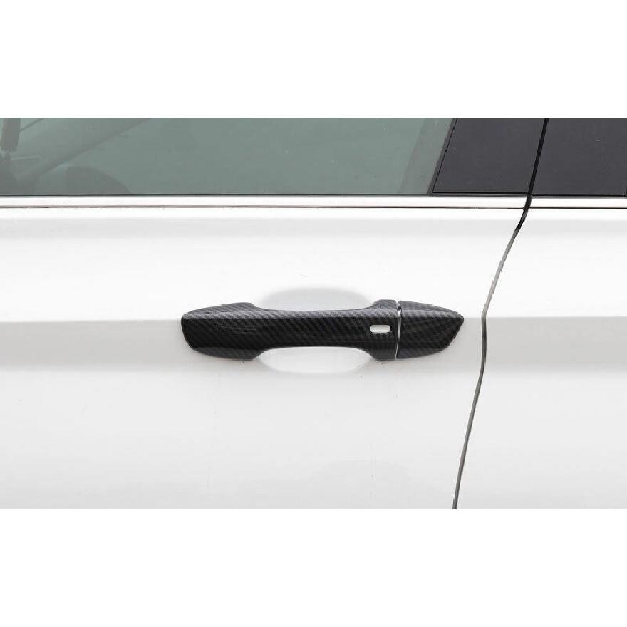 Cover With Smart Hole 2019-23 Door Handle Carbon Fiber For Volkswagen Jetta Mk7