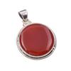 Natürlicher Karneol-Edelstein, handgefertigt, 925er Sterlingsilber, Geschenkanhänger, 3,8 cm, c2N80