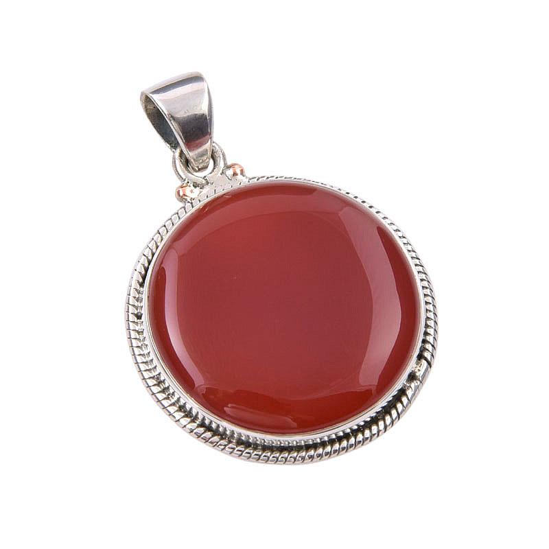 Natural Carnelian Gemstone Handmade 925 Sterling Silver Gift Pendant 1.50" c2N80