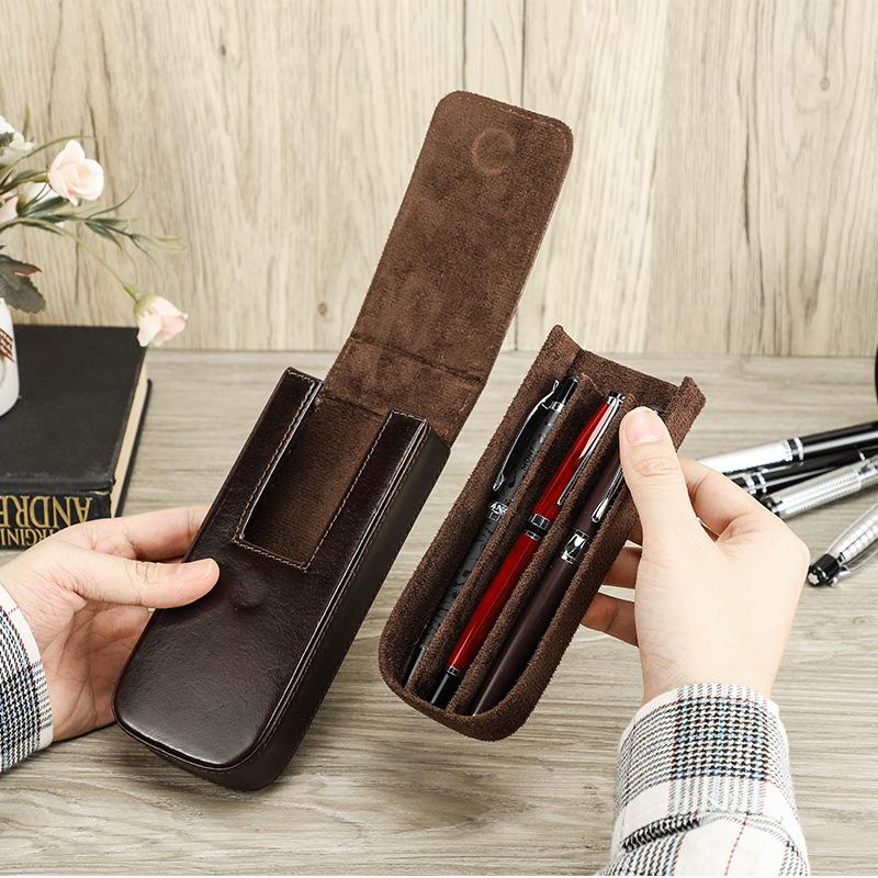 Luxusní originální kožené pouzdro na pera se 3 sloty s odnímatelným držákem na pero pouzdro na tužku Kancelářské školní potřeby Pouzdro kreativní dárek