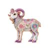 Lovely Goat Brooch Pins For Women Unisex 6 Color Rhinestone Sheep Year New Year Gifts