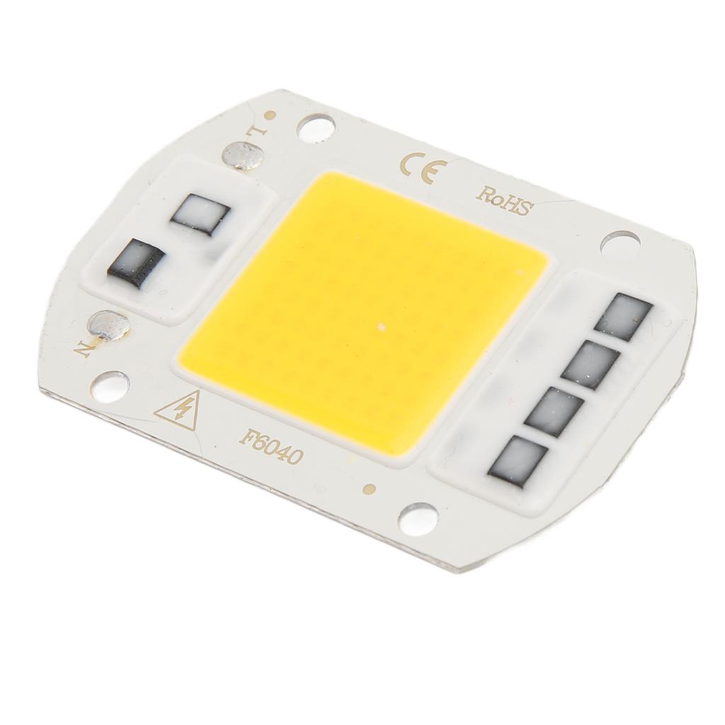 2 Pcs LED COB Chip High Power Driverless Integrated SMD Lamp Beads Light Efficient Flip COB Lamp Bead Warm Light 50W