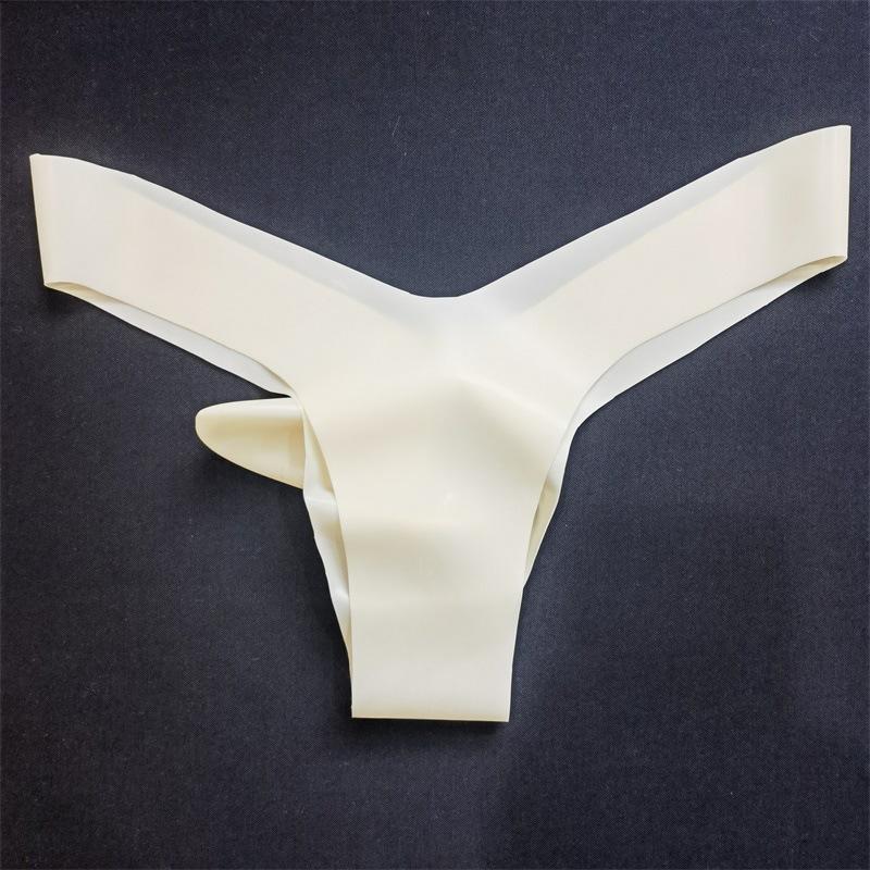 Latex Penis Sheath Thong Men'S Fetish Lingerie Panties Exotic Sexy Bullet Separation Underwear Gay Sissy Translucent Nightwear