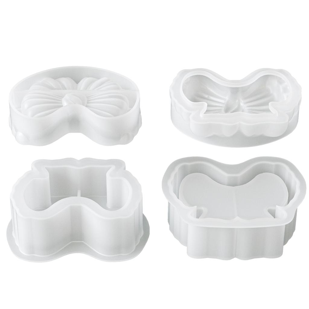 Aromatherapy Container Mold Silicone Jewelry Box Mold Bow Storage Box Mold Multi-Functional For Home Decor Aromatherapy Holder