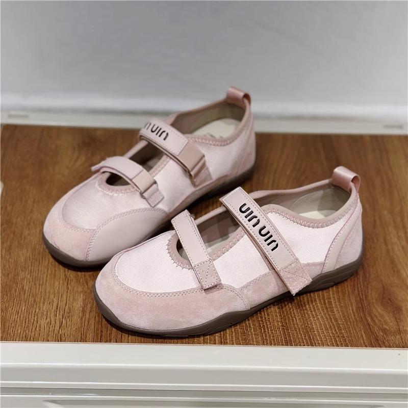 Leather version ballet style Mary Jane inner height increase cm fashion casual breathable loose beanie shoes single shoes
