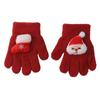 Kids' 3D Cartoon Santa Gloves: Windproof Full-Finger Warmth