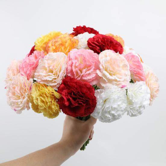 5 Pcs Artificial Faux Silk Carnation Picks 11.4" Fake Carnation Flowers