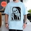 Funny Skull Stay Positive Skeleton Halloween Motivational T-Shirt Clothing Men Women Street Oversized T Shirt Hip Hop Streetwear