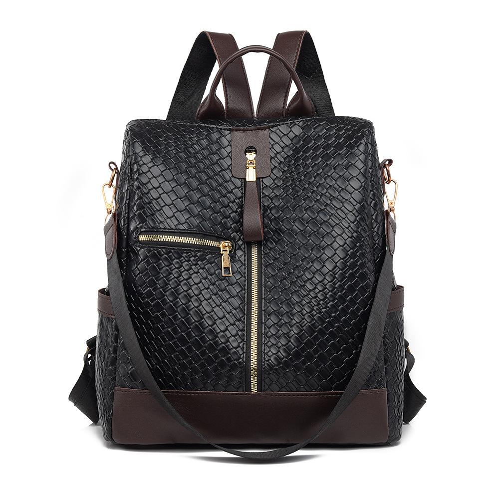 Schoolbag for 1011 new fashionable European and American style anti-theft multi-functional dual-purpose backpack pu large-capacity women's bag