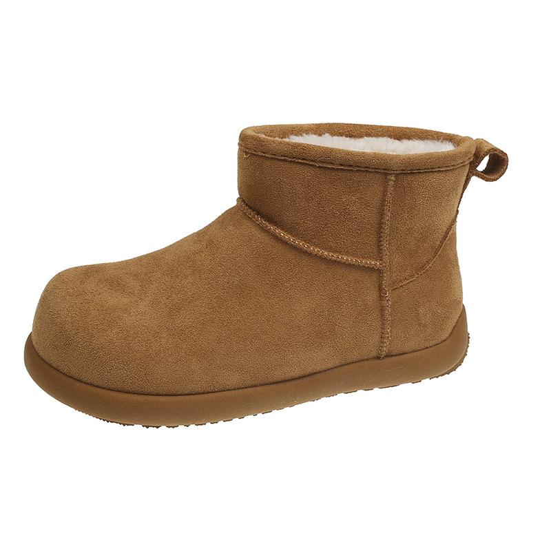 thick-soled snow boots women's new winter versatile velvet thickened warm cotton shoes big head bread short boots