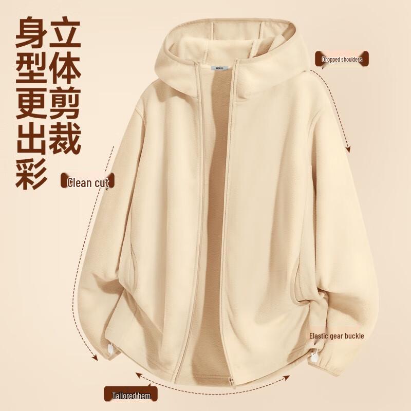 MINISO Men's Thick Fleece Lined Zip-Up Hoodie