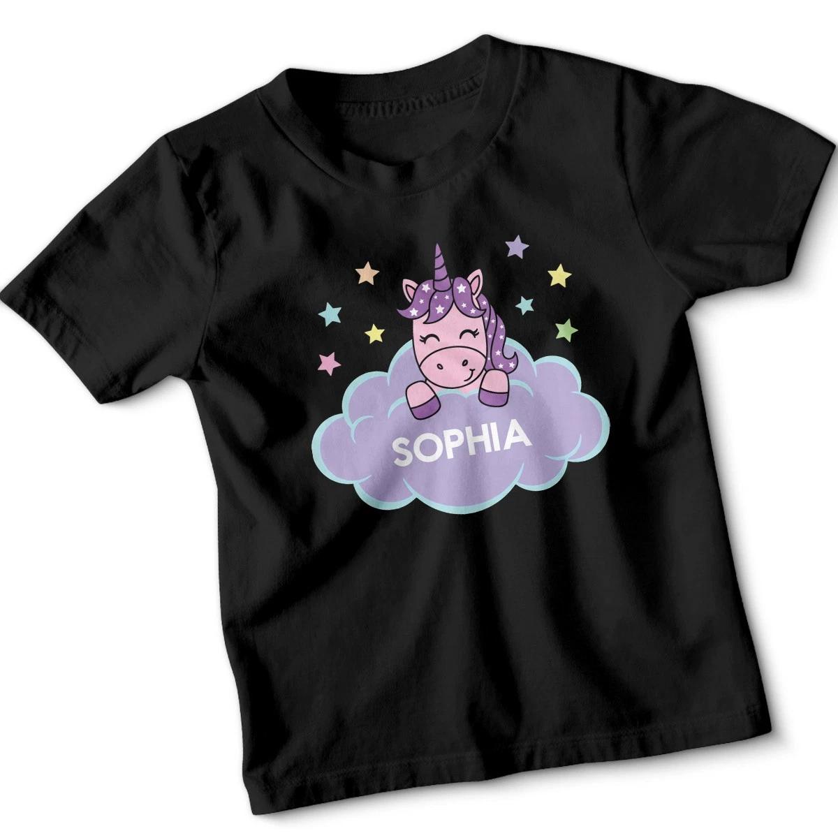

Personalised Unicorn Head Animal Kids Tshirt Childrens Boys Girls Birthday Gift 100