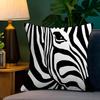 Abstract Line Black And White Zebra Cushion Cover Inches Farmhouse Decor Home Throw Pillow Covers For Couch Decorations