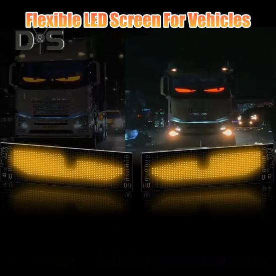 

Цветной глазной светильник, гибкий мягкий экран для окон, динамические светодиодные фонари, управление со смартфона, водонепроницаемые светодиодные глаза для окна автомобиля S