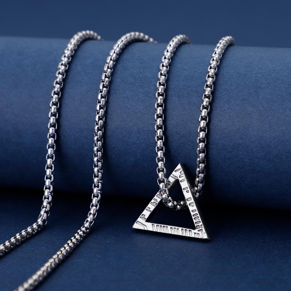 Geometric Triangle Ins Necklace Men s and Women s Pendants European and American Hip Hop Simple Accessories Women s Trendy Cool Men s Accessories