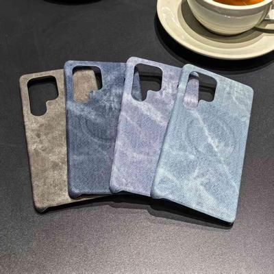 Handyhülle aus Denim Geeignet für Samsung S25 Ultrao Magnetische Schutzhülle Samsung S24 Hülle 23 Trendig