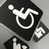 Black Toilet Sign Plate Acrylic  Wash RestrRoom Door Wall Label Sticker Wc Holder Signage Board Art Hotel Bathroom Decor