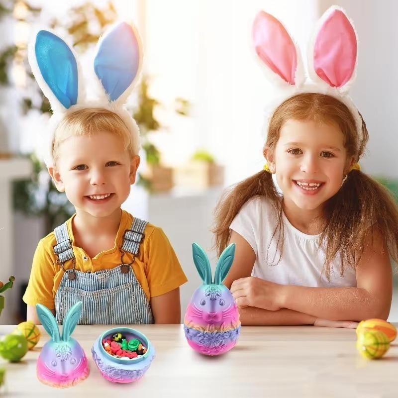 3D-gedruckte Tierfiguren 5 Stück mit Haseneiern, vorgefüllte Ostereier, Ostereierfüller Osterkorbfüller Fidget-Geschenk(mit 5 Stück 3D Tier)