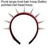 Rivets Headband Punk Headbands Rock Headwear Gothic Leather Hair Hoop Steampunk Rivets Hair Band Hairpieces for Party