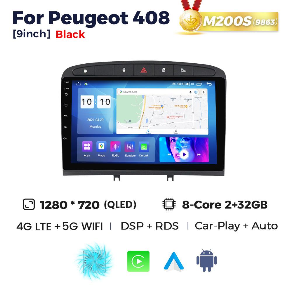 NaviFly 2 DIN Android Car Radio  For Peugeot 408 2012-2020 308 308SW 2007-2015 Wireless Carplay Multimedia Stereo Navigation GPS