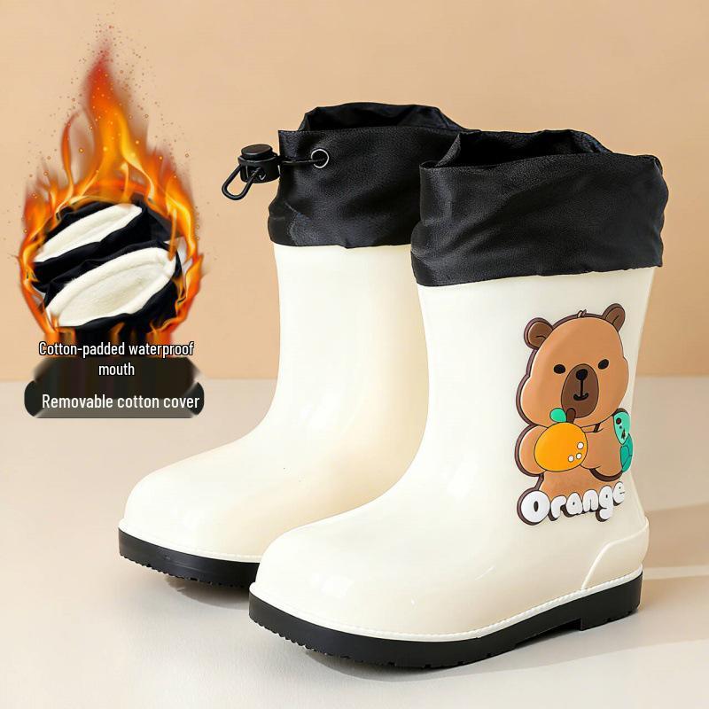 Capybara Kinder Gummistiefel, rutschfest, warm, mit weichen Sohlen