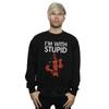 Marvel Mens Deadpool IÂ´m With Stupid Sweatshirt