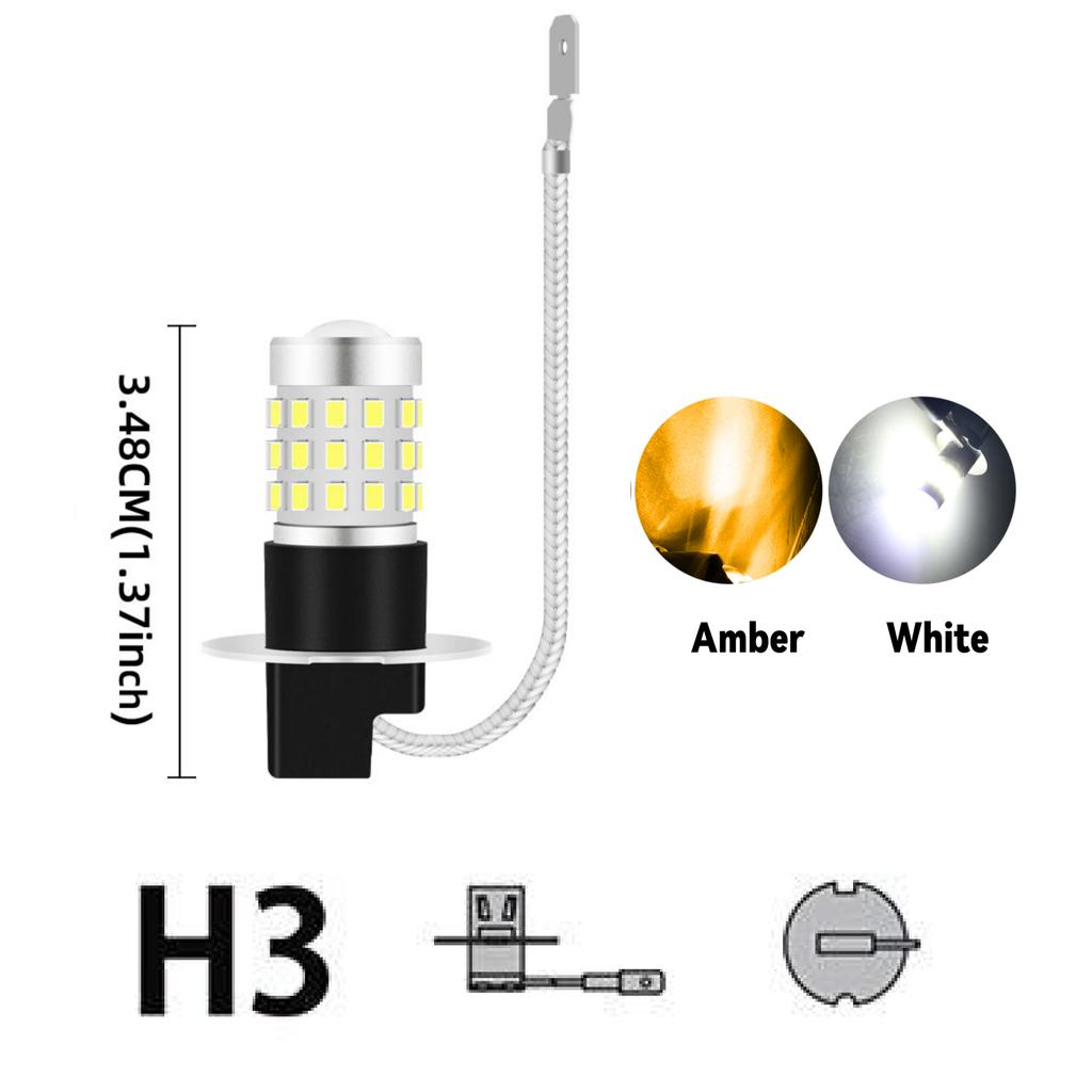 2PCS Car Fog Light 9-36V H3 LED with Lens Fog Running Light Bulb Super Bright LED Auto Lamp H3 Led Yellow No Adapter Required